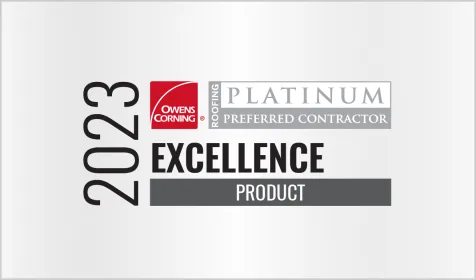 Owens Corning Platinum Preferred Contractor 2023 Product Excellence