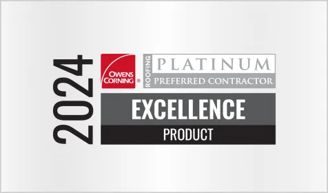 Owens Corning Platinum Preferred Contractor 2024 Product Excellence