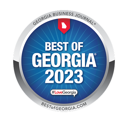 Best of Georgia 2023 award emblem with vibrant blue design.