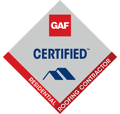 GAF certified logo for residential roofing contractors.